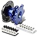 6-Hole Pull Ball Bearing Style 2 inches Thick Steering Wheel Short Quick Release Hub Adapter (Blue)
