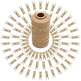 jijAcraft 100 Pcs Mini Natural Wooden Clothespins