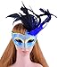 Coxeer Masquerade Mask Venetian Halloween Costume Mask with Feather