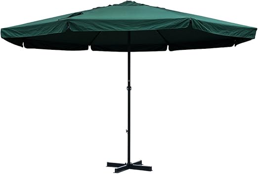 Amazon Com Sundale Outdoor 16 Ft Aluminum Patio Umbrella Table Market Drape Umbrella With Crank And Cross Bar Set For Garden Deck Backyard Pool 8 Alu Ribs 100 Polyester Canopy Dark Green