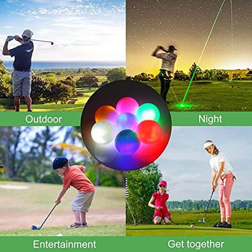 Glow Golf Balls, LED Golf Balls Night Glow in The Dark Golf Balls Long Lasting Flashing Golf Ball Multi Colors of Blue, Yellow, Red, White, Green, Pink,Colorful—Pack of 7 Glow Golf Balls, LED Golf Balls Night Glow in The Dark Golf Balls Long Lasting Flashing Golf Ball Multi Colors of Blue, Yellow, Red, White, Green, Pink,Colorful—Pack of 7