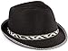 Multicolor Woven Fedora Sun Hat - Black