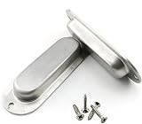 Bestgle 2pk Oval Flush Door Pull Handles Stainless Steel Recessed Sliding view 4