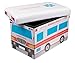 Ambulance Collapsible Storage Organizer by Clever Creations | Storage Box Folding Storage Ottoman for Your Bedroom | Perfect Size Storage Chest for Books, Shoes & Games