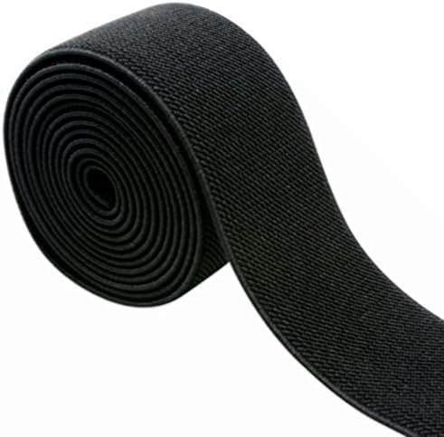 Ninepeak Double-side Twill Elastic Band, Black (1"×10Ft)