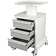 Mobile Trolley Cart for Portable Ultrasound Imaging Scanner Vehicle Trolley Beauty Storage Cart 110 LBS Load with 3 Drawers 4 Wheels for Hospital Office Bedroom Medical Clinic