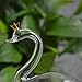 Calunce 2pcs Small Hand Blown Clear Glass Self Watering Aqua Globes,swan