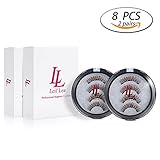 Magnetic Eyelashes 3 Magnets LeifLea Magnetic Lashes Natural Full Eye Magnetic Fake Lashes Ultra Thin Magnet Eyelashes 3D False Eyelashes 3 Lash Magnetic (2 Pairs/8pcs)
