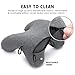 OlymFits Travel Pillow Memory Foam, Back Neck Support Pillow Sleeping, Nap, Airplane, Kids, Car Office. (Gray)