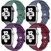 Dirrelo Bands Compatible with Apple Watch Band 38mm 40mm 41mm, [4-Pack] Soft Silicone Strap Wristbands for iWatch Band…