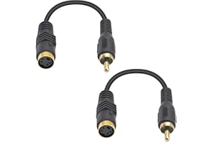 Poyiccot S-Video to RCA Cable, 2Pack S Video Mini DIN 4 Pin Female to RCA Male AV Stereo Extension Cable, S Video to Composit