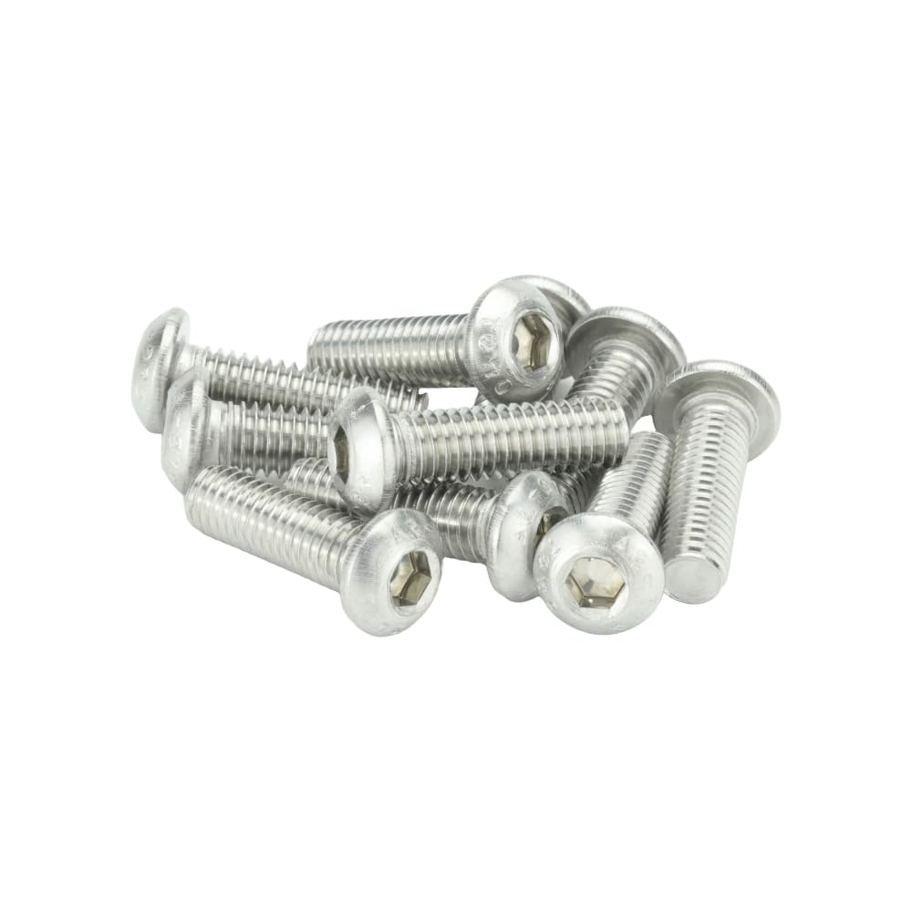 M6 (6mm x 25mm) Hex Socket Button Head Screws - BZP Steel (Pack of 20)