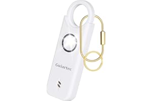GUIARTEC Rechargeable Personal Safety Alarm for Women, 135 dB Loud Self Defense Keychain Siren with LED Strobe Light, Personal Emergency Security Safe Devices Key Chain Alarms for Women Kids Elderly (White)