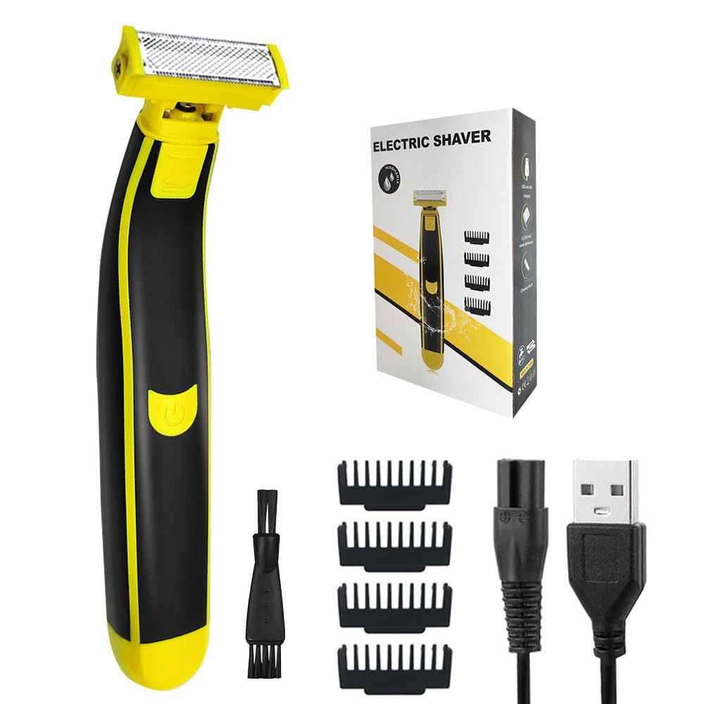WDKXCN Wet & Dry Electric Shaver - Full Body Washed, Waterproof USB Rechargeable Body Groomer for Men
