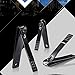 aooeou Manicure Pedicure Set Nail Clippers- 16 in 1 Professional Stainless Steel Nail Kit & Mens Grooming Kit with Black Leather Travel Case Tools (16pcs Manicure Set)