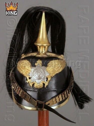 GERMAN PRUSSIAN PICKELHAUBE SPIKED WWI ARMOR WEARABLE OFFICER Leather Helmet