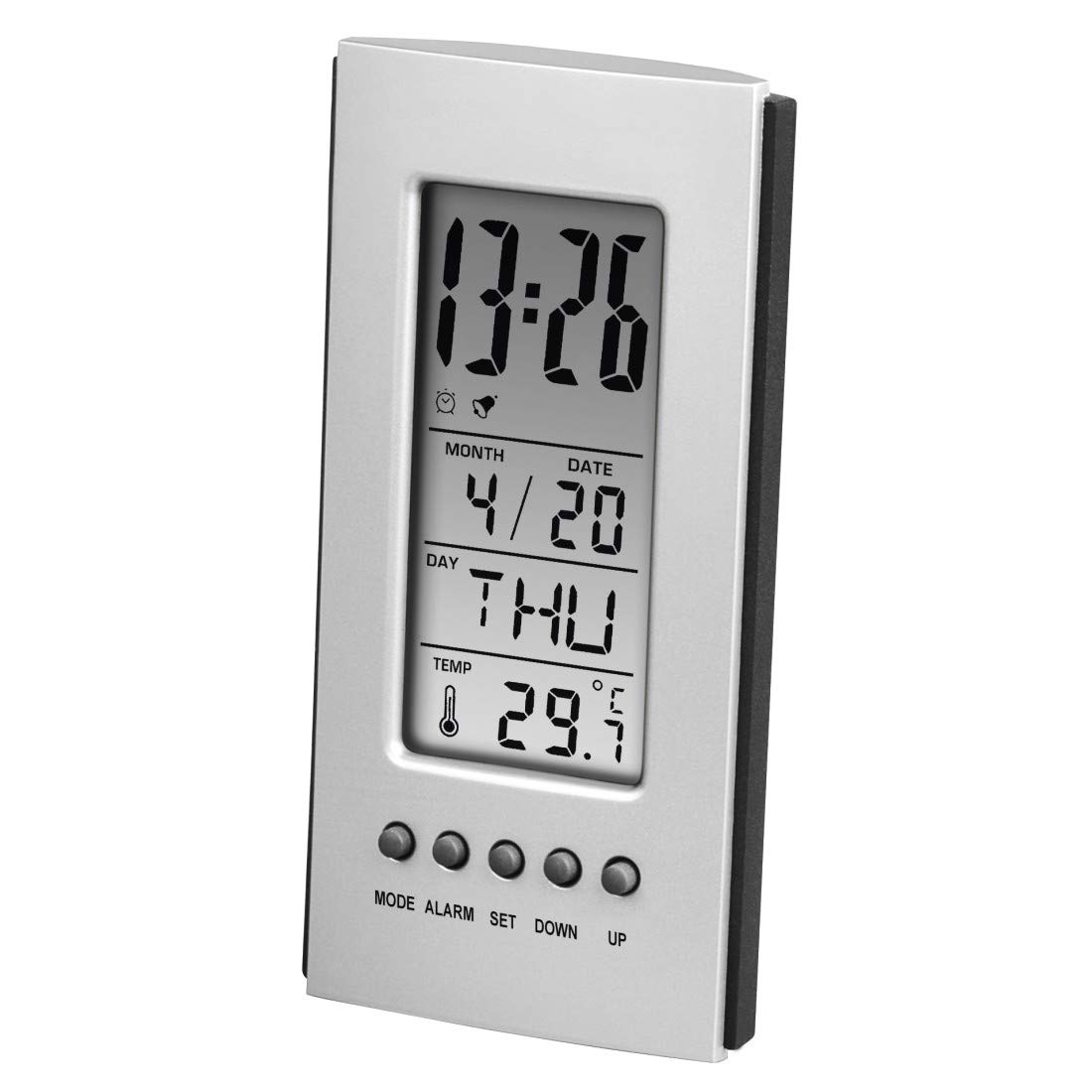 Hama | LCD Thermometer for Desks | Clock and Alarm functions | Silver