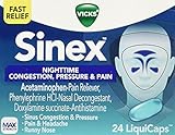 Vicks Sinex Nighttime Congestion, Pressure and Pain LiquiCaps, 24 Count
