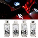 biukpci Car LED Door Logo Ghost Shadow Projector Welcome Lamp Symbol Emblem Step Courtesy Lights Ground Kit for Audi Series (4 Pack)