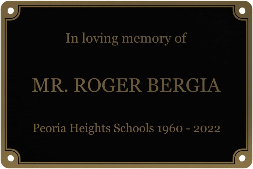 Plaques & Wall Art - Personalized Solid Brass and Black Engraved Nameplate | Plaque with Screw Holes | Ideal for fixing to Memorial Benches | House Signs | Coffin or Casket Adornment (EXTRA LARGE)