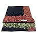 PASKMLNA Women's Double Layered Border Pattern Reversible Pashmina Shawl Scarf Wrap Stole (003-1 Black/rust)