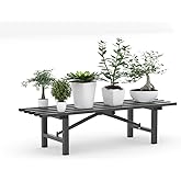 DHYGOTFUR Premium Aluminum Plant Stand - Home Decor & Outdoor Garden Solution with 300 LBS Capacity, L37.8 x W11.4 x H7.9 inc