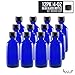 12 Pack- 4 Oz - Cobalt Blue Boston Round Glass Bottle With Screw On Cap 118 ML - Hydrosol, Kitchen, Cosmetics, Medicine, Lab, Bathroom, Travel, Oils, Perfume. - Re-Usable, Anti-Leak -By Katzco