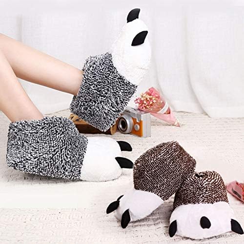 Rxdi Unisex Warm Novelty Bear Paw Slippers Plush Claw Slippers, Fluffy Cotton Paw Slippers Animal Cute