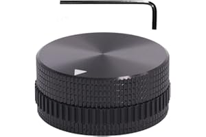 Szliyands 40 x 18mm Aluminum Alloy Potentiometer Control Knob Volume Audio Electric Guitar Bass Screw Type, for 6mm Diameter Shaft (Black)