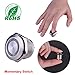 Ulincos® Momentary Pushbutton Switch U19D1 1NO SPST Silver Stainless Steel Shell with White LED Ring Suitable for 19mm 3/4