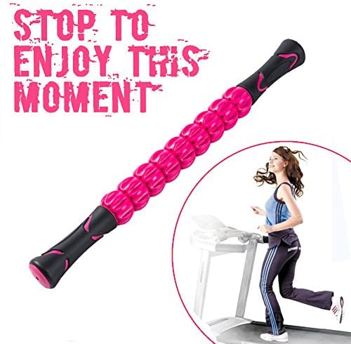 Handheld Muscle Roller Stick for Athletes- Soft Sturdy Body Massage Rolling Sticks Tools-Muscle Body Roller Massager for Relief Muscle Soreness,Cramping and Tightness,Help Legs and Back Relax(Pink)