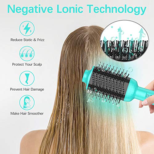 Hair Dryer Brush, Upgrade 5-in-1 Hot-Air Brush, One Step Hair Dryer & Volumizer, Negative Ion Reduce Frizz Static Hair Straightener Curler Brush, Professional Hot air Hair Styler Brush, for All Hair