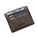 MEKU Slim Front Pocket Leather Wallet Business Credit Card Case Sleeve Minimalist Wallet with ID Window Chocolate