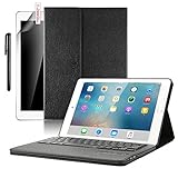 iPad Pro 10.5 Keyboard Case, Boriyuan Smart Case Stand Folio Leather Cover with Detachable Keyboard and Screen Protector +Stylus for Apple iPad Pro 10.5 inch 2017 (Black)