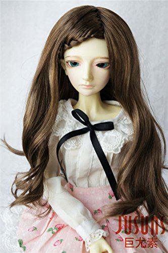 JD204 7-8inch(18-20cm) Mid Brown Lady braid curly BJD doll wigs 1/4 MSD synthetic mohair wig BJD wigs 7-8 inch doll accessories