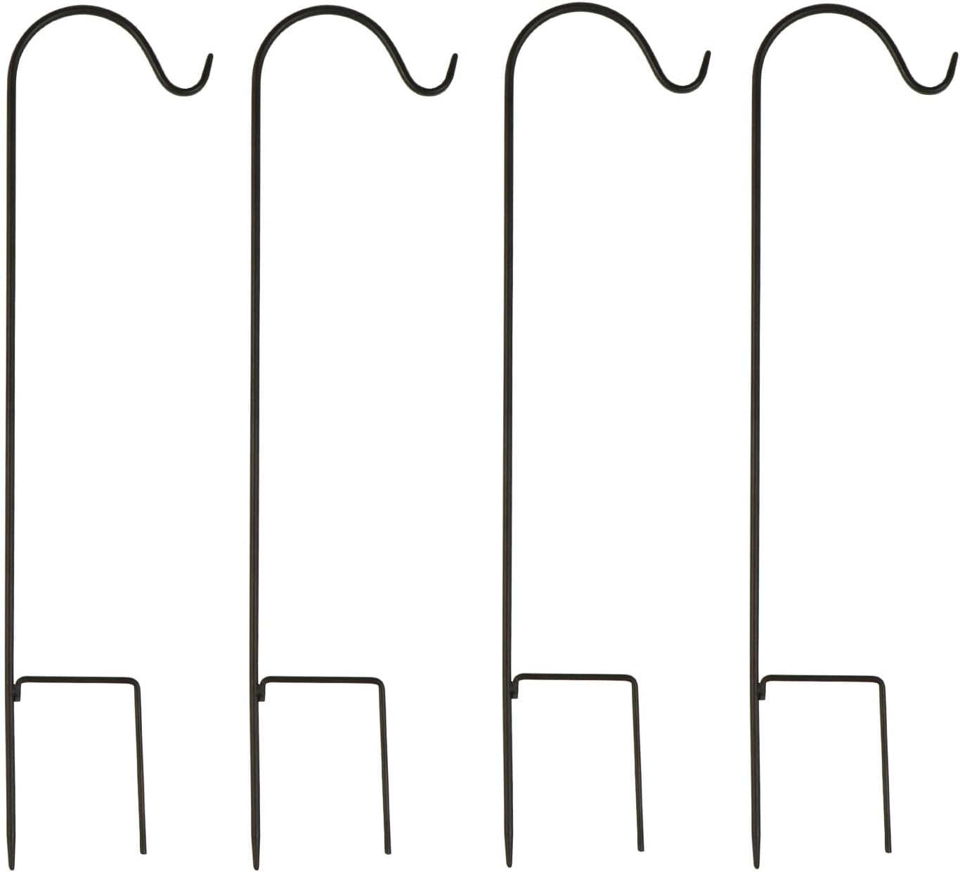 Outdoor Shepherd's Hooks - YELOKIE Premium Shepherds Hook 37 Inch, Integral Forming Manufacturing, Rust Resistant Steel Hook Ideal for Use at Weddings, Hanging Plant Baskets, Solar Lights, Lanterns, Bird Feeders, Set of 4