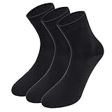 Imosh Mens and Womens Titanium Negative Ion Anti Odor Socks Anti Fungal Sockings Treat Athletes Foot and Barbiers Infrared Ray Socks, 3 Pairs Black