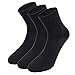 Imosh Mens and Womens Titanium Negative Ion Anti Odor Socks Anti Fungal Sockings Treat Athletes Foot and Barbiers Infrared Ray Socks, 3 Pairs Black