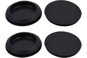 EASYEAH 4PCS Rubber Plugs for Round Holes - 1-5/8"(42mm) Black Snap in Locking Hole Plugs, Rubber Hole Plugs for Automotive, Industrial & Furniture Waterproof Sealing Round Silicone Stopper