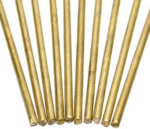 Yolopay - 10pcs Brass Welding Rods Wires Sticks 1.6mm Diameter 250mm Length For Brazing Soldering Repair Tools