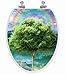 TOPSEAT 3D Vario Scenario Elongated Toilet Seat w/ Chromed Metal Hinges, Wood, Seasons, Elongated, White