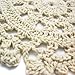 kilofly Small Handmade Crochet Round Cotton Lace Table Placemats Doilies for Cup/Glass Value Pack [Set of 4], Medallion, 5 inch, Beige