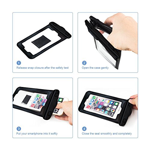 Besula 2 Pieces - Universal Sized Waterproof Smartphone Case – Tried and Tested for 24 Hours – Complete Protection Guaranteed – Perfect for Outdoor Activities - Thumbnail 3