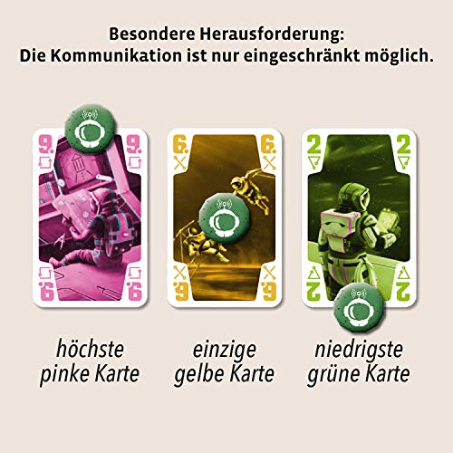 KOSMOS 691868 Die Crew - Reist gemeinsam zum 9. Planeten, Kennerspiel des Jahres 2020, kooperatives Kartenspiel für 3 bis 5 Personen, mit Variante für 2 Personen, Gesellschaftsspiel: 2-5 Spieler – Bild 5
