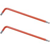 FOCMKEAS 2pcs 3/16" Ball End Hex Key Allen Wrench | SAE Internal Hexagonal Wrench, L Shaped Long Arm, S2 Steel Repairing Tool