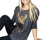 Oyanus Women's Casual Long Sleeve Christmas Reindeer Printed T-Shirt Tops