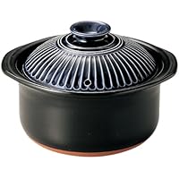銀峯陶器 萬古焼 銀峯 菊花 ご飯釜 2合炊き 「2重蓋」 瑠璃釉 96161