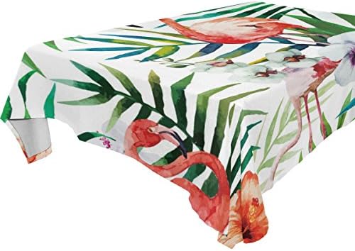 BYouLockX Flamingos And Plants Pattern Rectangle Tablecloth 60x108(in)