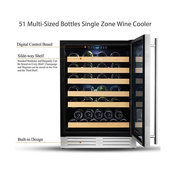 Wine-Cooler-Built-in-Multi-Size-Bottle-TS-1-series-Wine-refrigerator-Double-Layer-Tempered-Glass-Door-Stainless-Steel-Front-Ventilation-24-Inch-51-Bottles