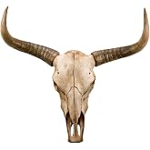 KIWZZXXKW Cow Skull Wall Decor,Longhorn Skull Wall Decor Faux Longhorn Skull Faux Taxidermy Head Wall Decor Handmade Simulation Large Bull's Head Farmhouse Decor Wall Sculpture27*25 * 9inch